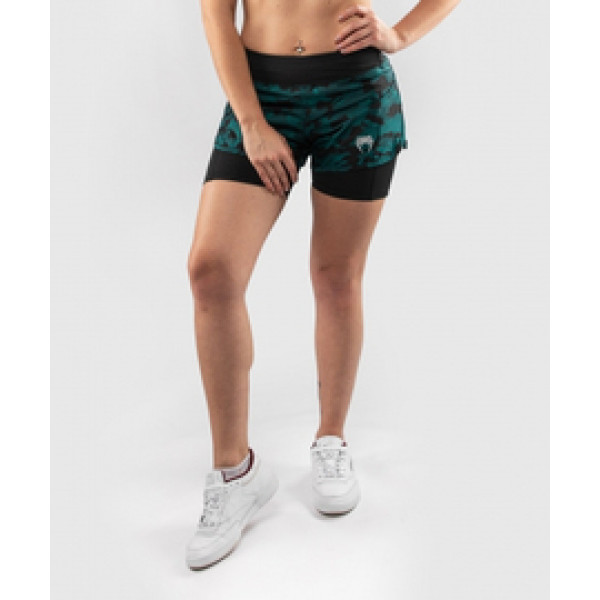 Компрессионные шорты Venum Defender Hybrid Compression Shorts Black Green