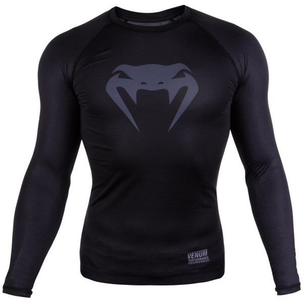 Компрессионная футболка Venum Contender 3.0 Compression T-shirt Long Sleeves Black/Grey