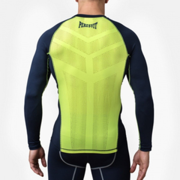 Компрессионная футболка Peresvit Air Motion Navy Flu Yellow Long Sleeve