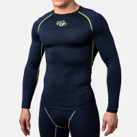 Компрессионная футболка Peresvit Air Motion Navy Flu Yellow Long Sleeve