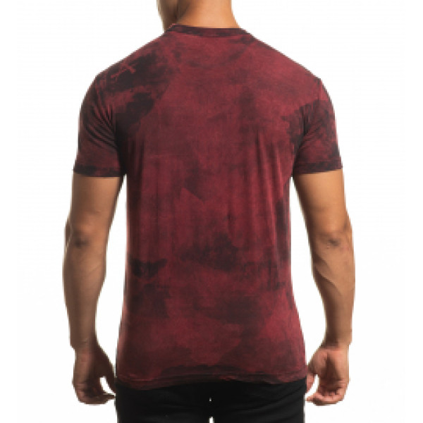 Футболка Affliction Phychosis A24332 Burnt Red Lava Wash