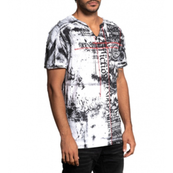 Футболка Affliction Road Crew SS Vneck White