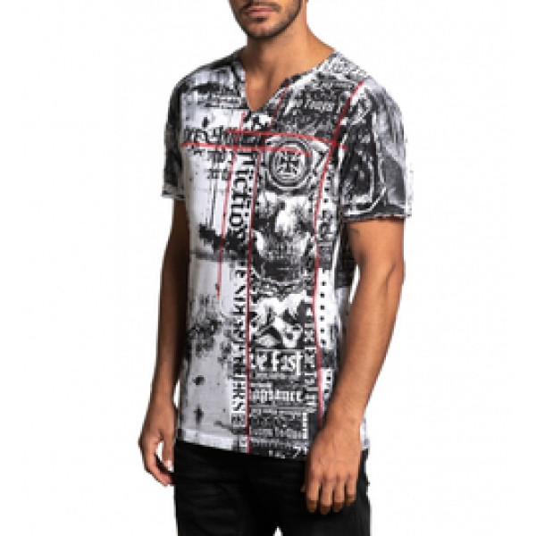 Футболка Affliction Road Crew SS Vneck White