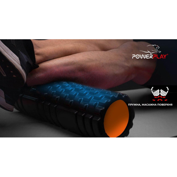 Масажний ролик PowerPlay 4025 Чорно-Помаранчевий