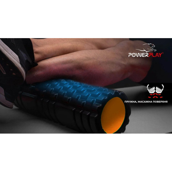 Масажний ролик PowerPlay 4025 Чорно-Помаранчевий