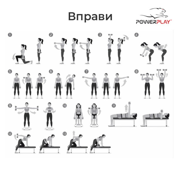 Набір гантелей в кейсі 9 кг. PowerPlay 4121