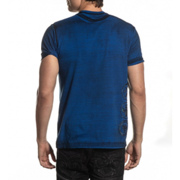 Футболка Affliction Divio Dare SS TEE Sapphire Blue