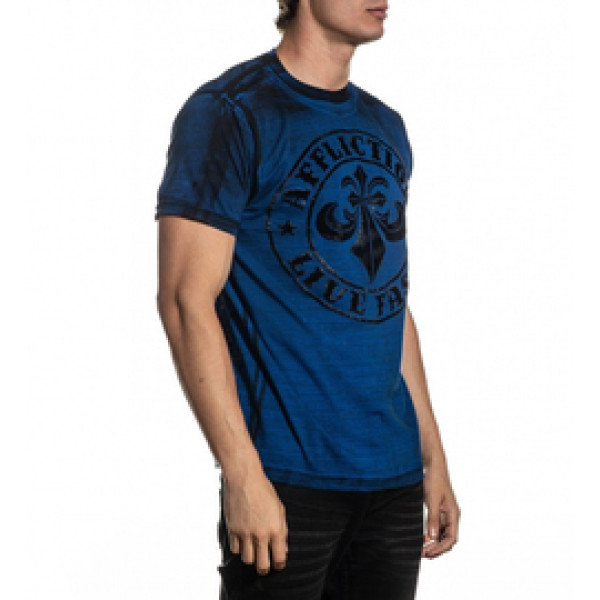 Футболка Affliction Divio Dare SS TEE Sapphire Blue