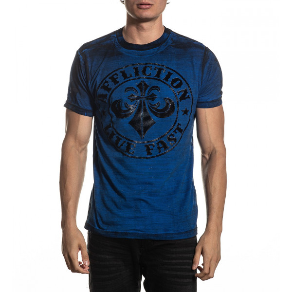 Футболка Affliction Divio Dare SS TEE Sapphire Blue