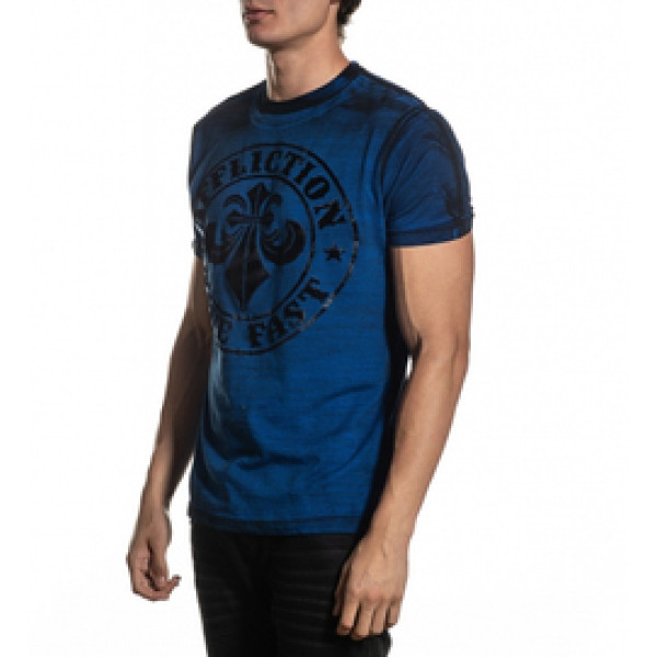 Футболка Affliction Divio Dare SS TEE Sapphire Blue