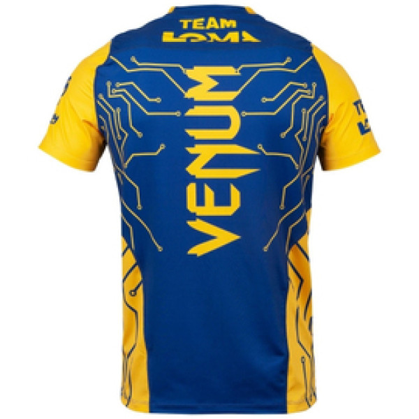 Футболка Venum Loma Fight Dry Tech T-shirt Blue Yellow