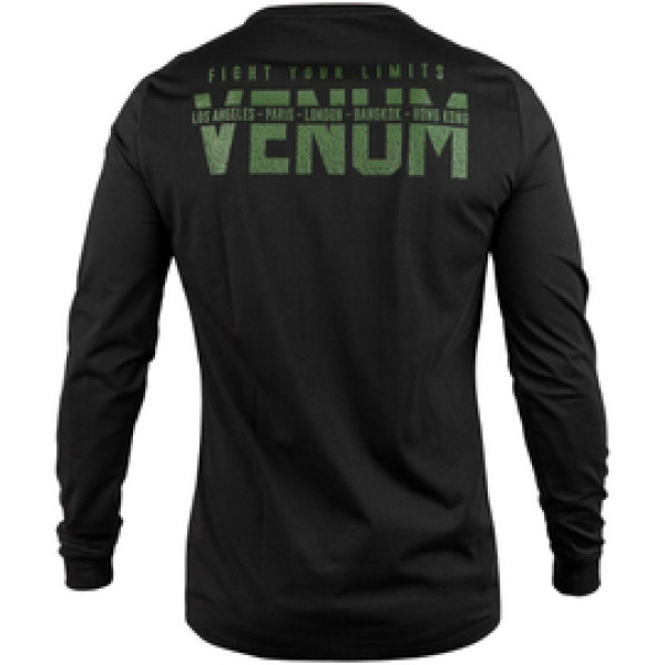 Лонгслив Venum Signature T-shirt Long Sleeves Black Khaki Exclusive