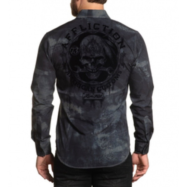 Рубашка Affliction Traction LS Woven Dusty Olive