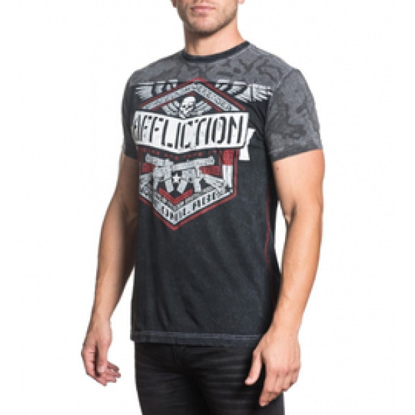 Футболка Affliction Deployed Panel SS Tee Black