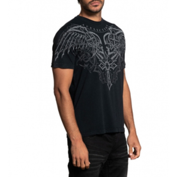 Футболка Affliction Milan SS Tee Black Lawa Wash