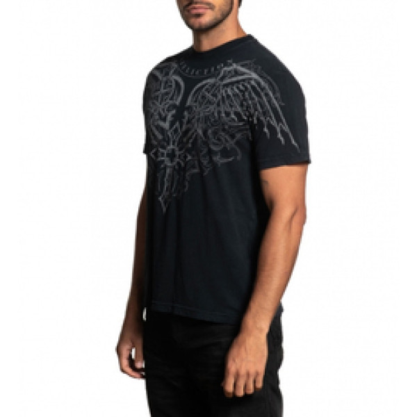 Футболка Affliction Milan SS Tee Black Lawa Wash