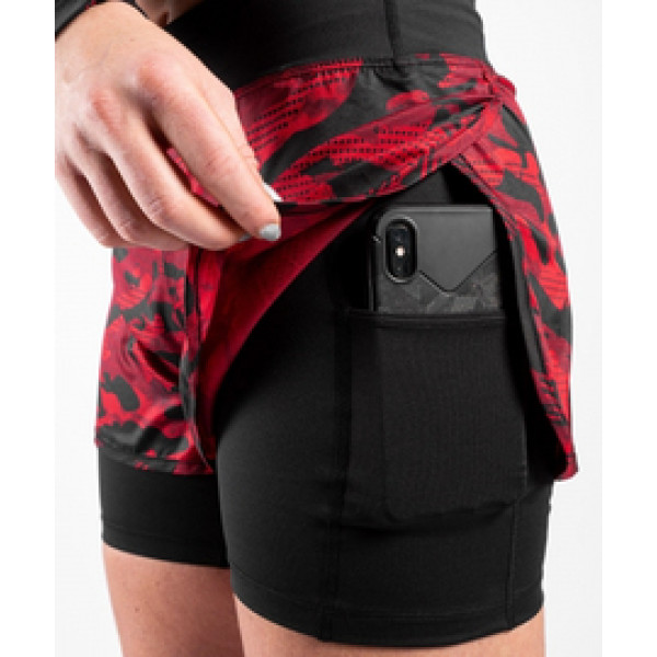 Компрессионные шорты Venum Defender Hybrid Compression Shorts Black Red