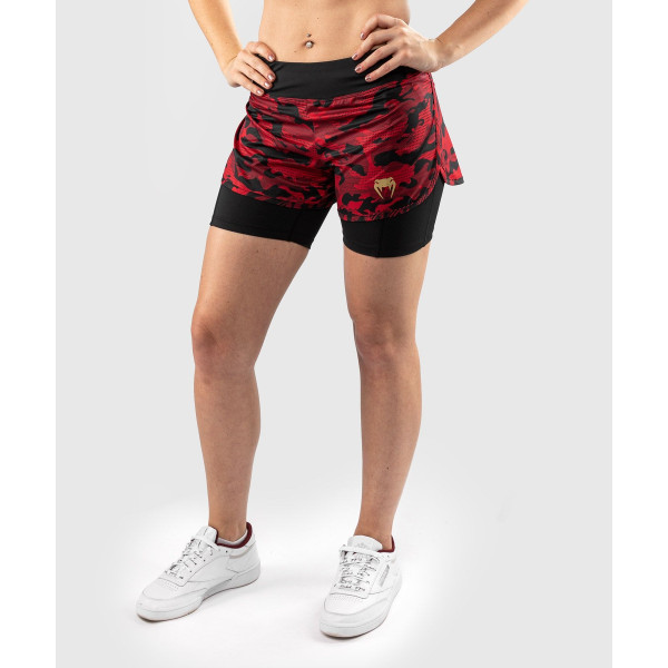 Компрессионные шорты Venum Defender Hybrid Compression Shorts Black Red