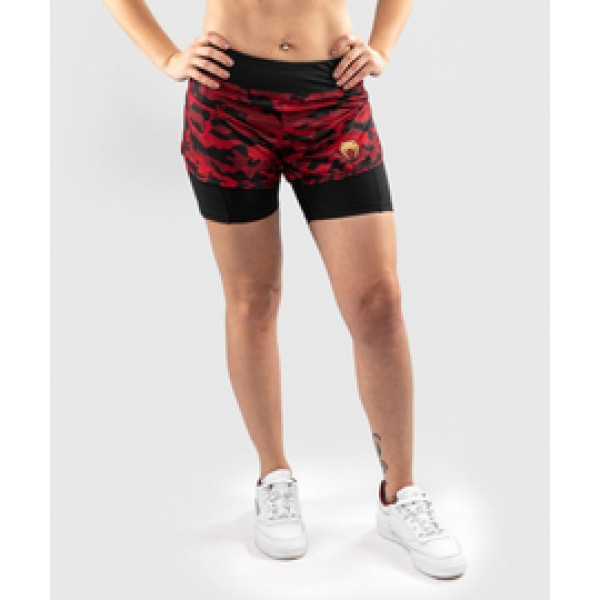 Компрессионные шорты Venum Defender Hybrid Compression Shorts Black Red