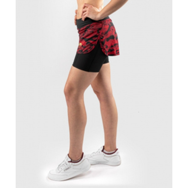 Компрессионные шорты Venum Defender Hybrid Compression Shorts Black Red
