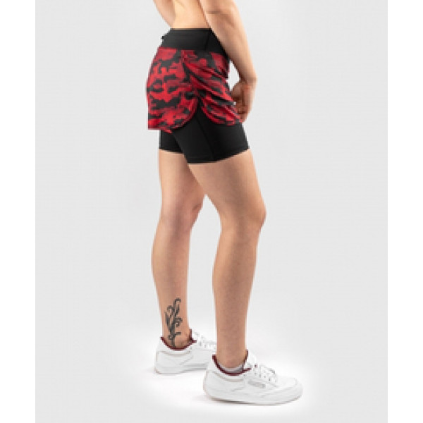 Компрессионные шорты Venum Defender Hybrid Compression Shorts Black Red