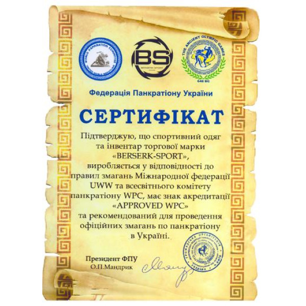 Перчатки BERSERK TRADITIONAL for Pankration approved WPC 4 oz blue