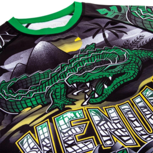 Рашгард Venum Crocodile Rashguard Short Sleeves Black Green