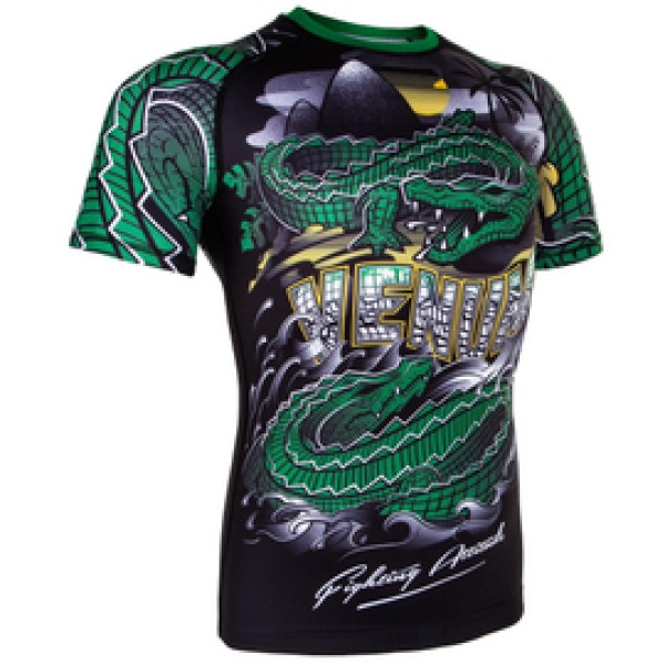 Рашгард Venum Crocodile Rashguard Short Sleeves Black Green