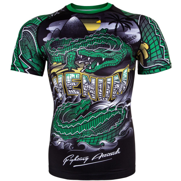 Рашгард Venum Crocodile Rashguard Short Sleeves Black Green