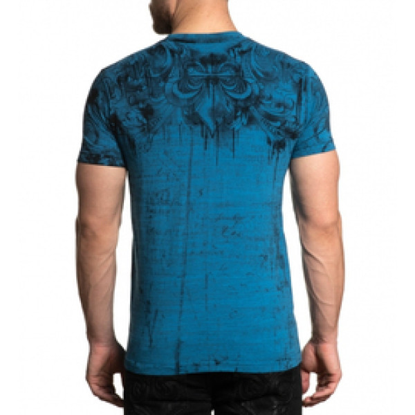 Футболка Affliction Shred Tactic SS Tee Pacific Blue