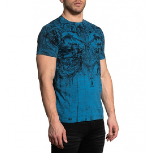 Футболка Affliction Shred Tactic SS Tee Pacific Blue