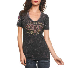 Двусторонняя футболка Sinful By Affliction Adoria V-neck Tee