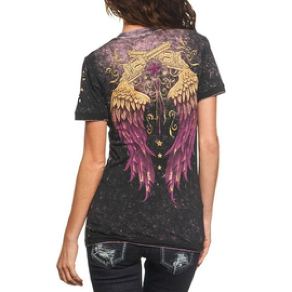 Двусторонняя футболка Sinful By Affliction Adoria V-neck Tee