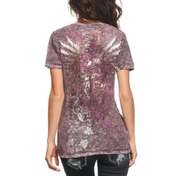 Двусторонняя футболка Sinful By Affliction Adoria V-neck Tee