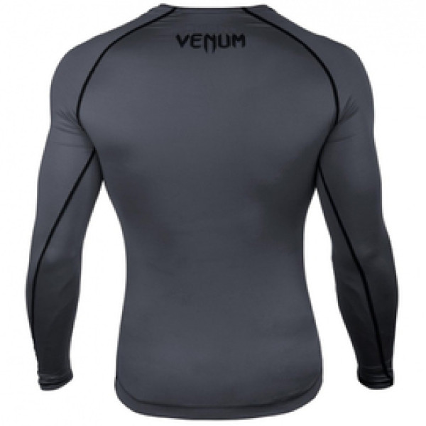 Компрессионная футболка Venum Contender 3.0 Compression T-shirt Long Sleeves Heather Grey/Black