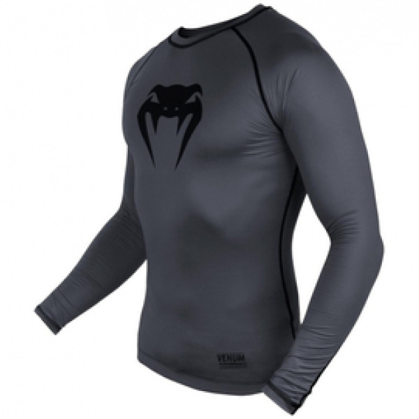 Компрессионная футболка Venum Contender 3.0 Compression T-shirt Long Sleeves Heather Grey/Black