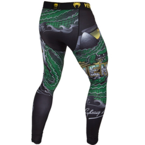 Компрессионные штаны Venum Crocodile Spats Black Green