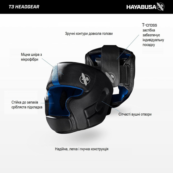 Боксерський шолом Hayabusa T3 - Чорній (Original)