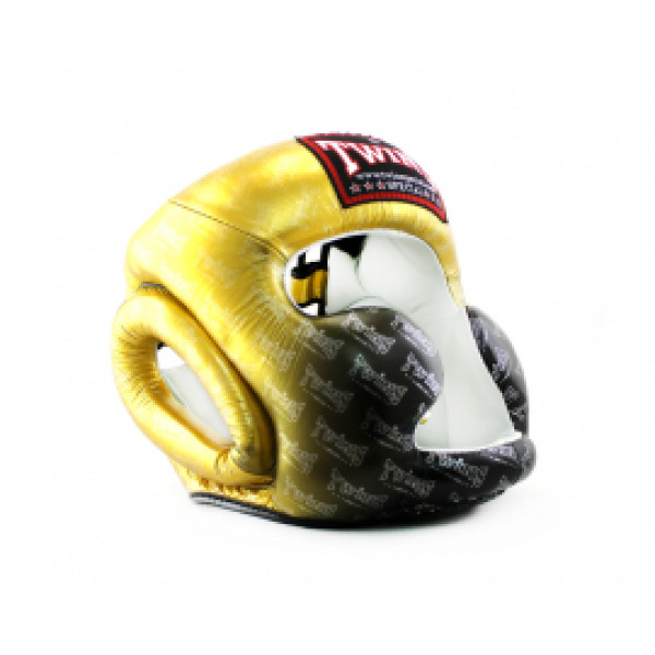 Боксерский шлем Twins FHGL3-TW1 Black-Gold