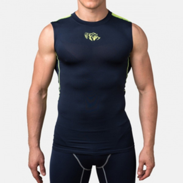 Компрессионная футболка без рукавов Peresvit Air Motion Navy Flu Yellow Tank