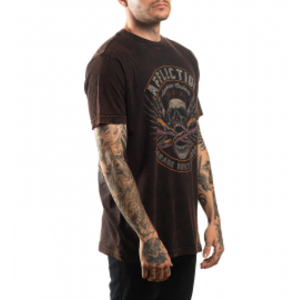 Футболка Affliction AC Chop Shop Black Brown Lava Wash