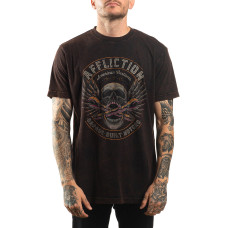 Футболка Affliction AC Chop Shop Black Brown Lava Wash