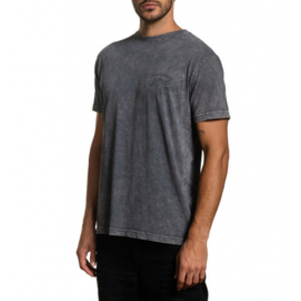 Футболка Affliction Custom Garage SS Tee Charcoal Lava Wash
