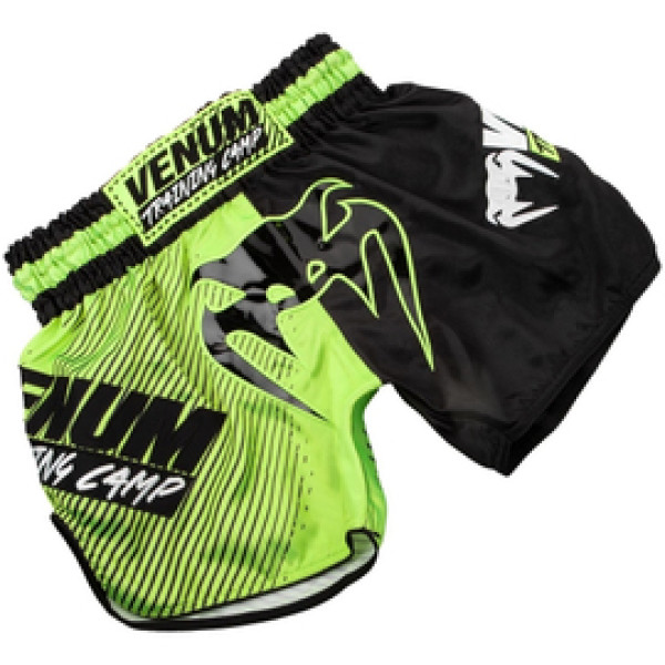 Шорты для тайского бокса Venum Training Camp 2.0 Muay Thai Shorts Black Neo Yellow