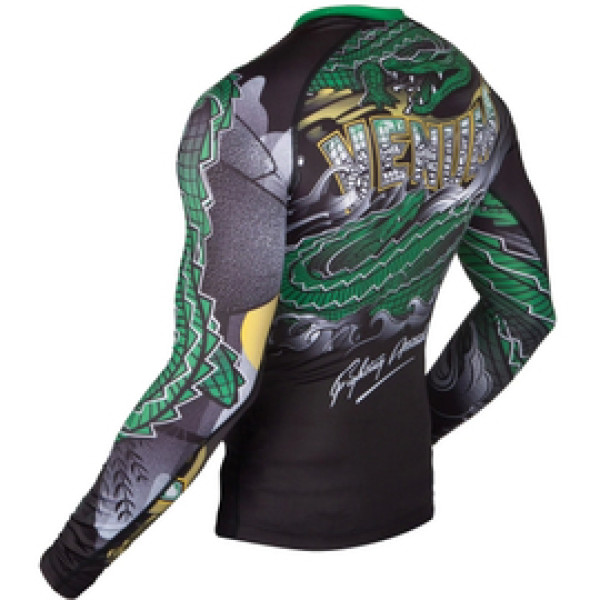 Рашгард Venum Crocodile Rashguard Long Sleeves Black Green