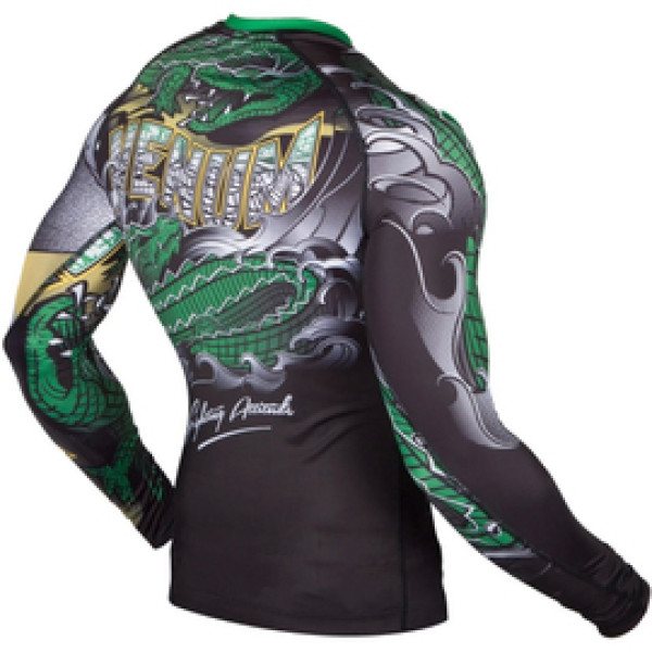 Рашгард Venum Crocodile Rashguard Long Sleeves Black Green