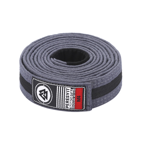 Детский пояс для кимоно Peresvit BJJ Belt Kid's Grey Black Stripe