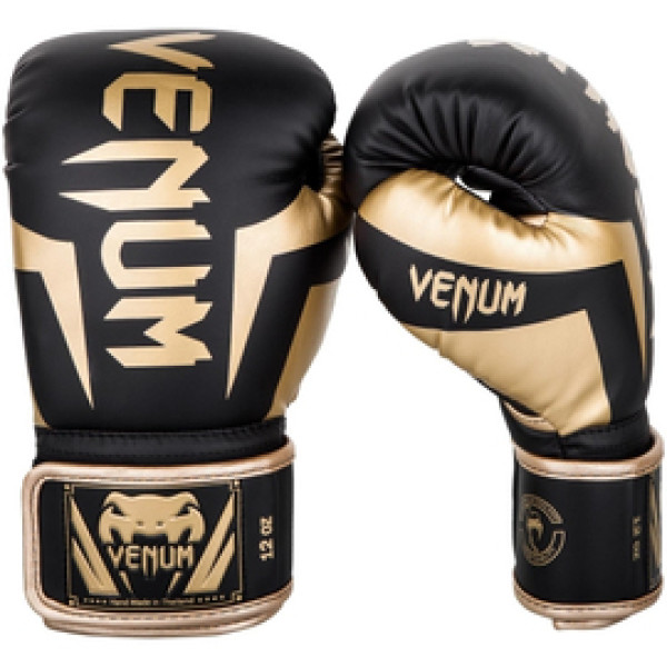 Боксерские перчатки Venum Elite Boxing Gloves Black Gold