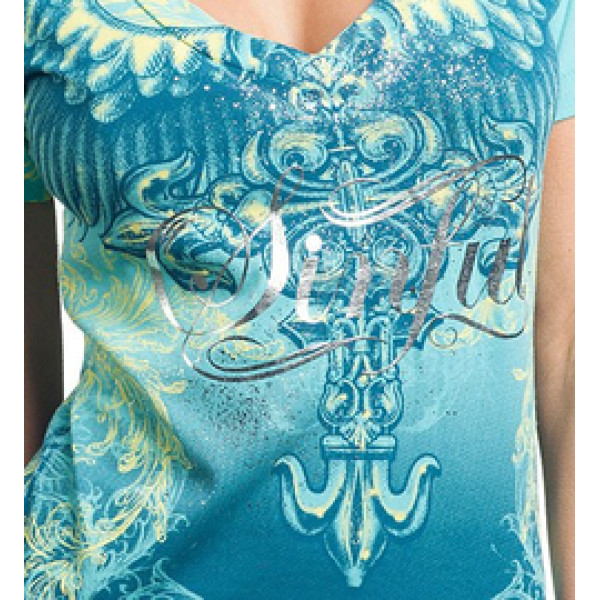 Футболка женская Sinful by Affliction CRAFTWORK V-Neck