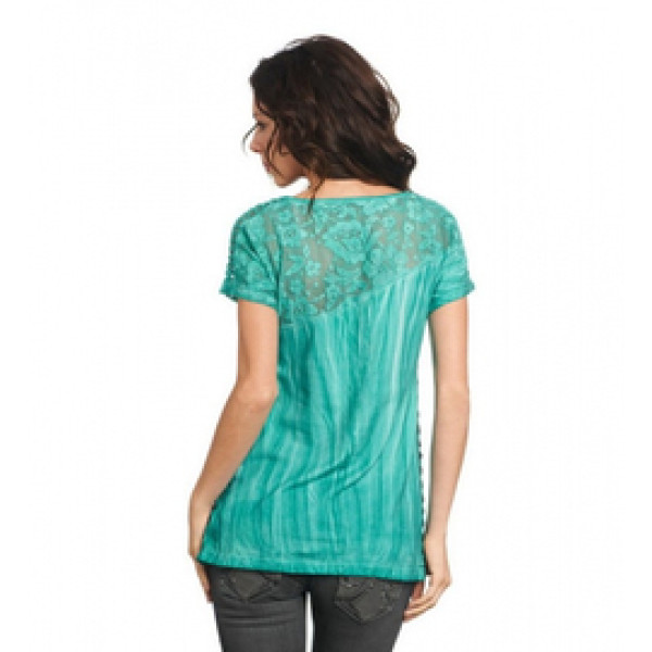 Женская футболка Sinful Feline Lace Panel Tee